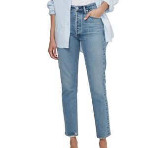 CITZEN OF HUMANITY DREE CROP HIGH RISE SLIM STRAIGHT JEANS•26